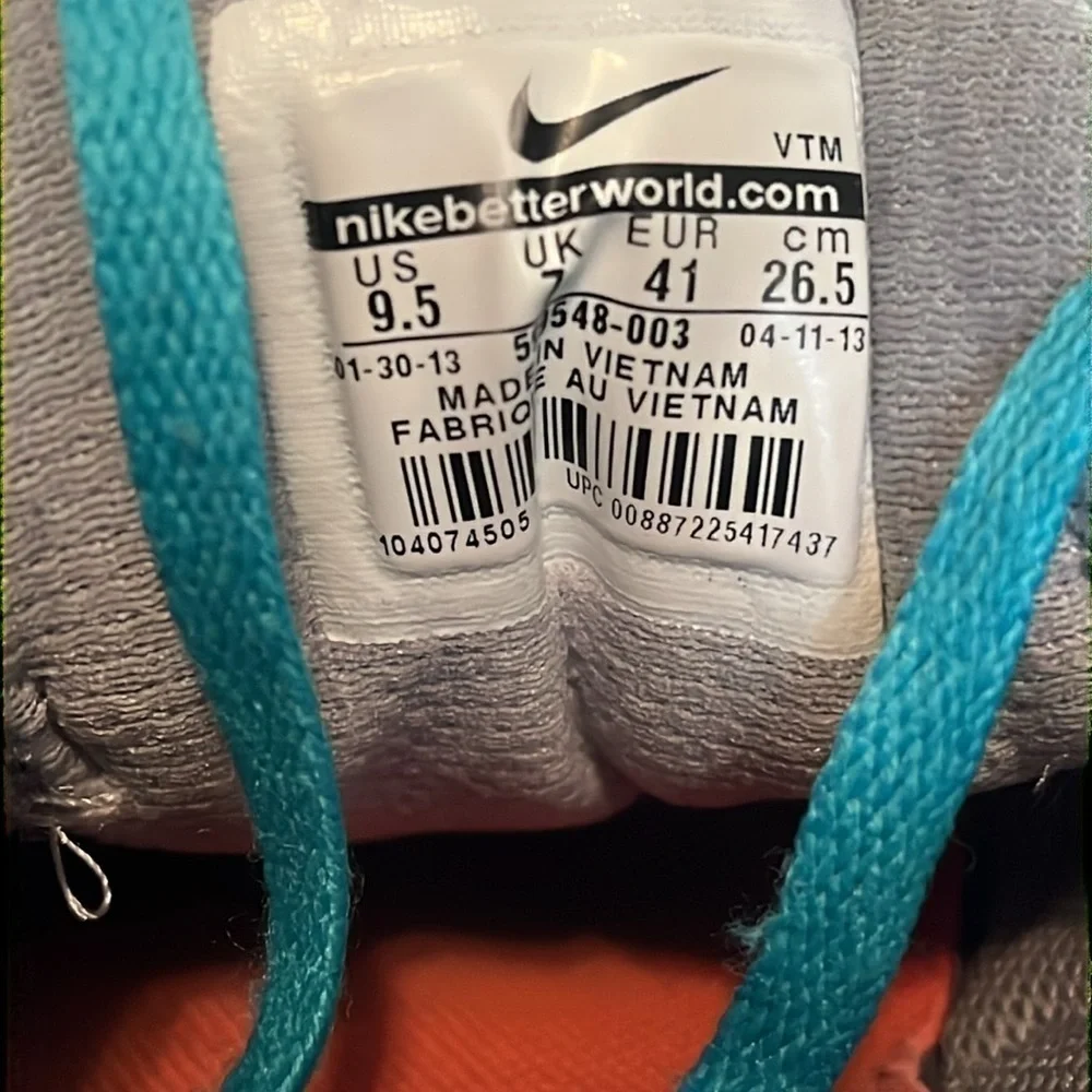 Nike Flex Experience RN 2 Running Shoes Womens 9.5 Gray Blue Sneakers